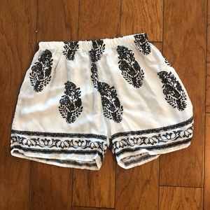 patterned flowy shorts